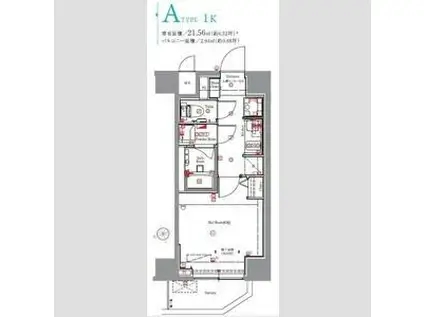 MAXIV西横浜DUE(1K/2階)の間取り写真