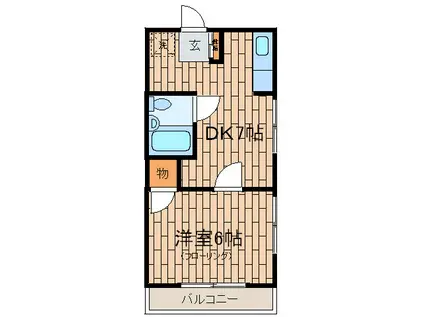 さくら荘(1DK/2階)の間取り写真