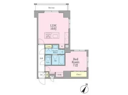 グランレスト文京茗荷谷(1LDK/4階)の間取り写真