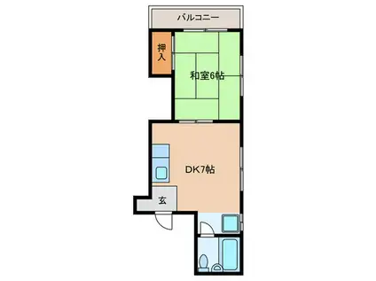 野村ビル(1DK/3階)の間取り写真