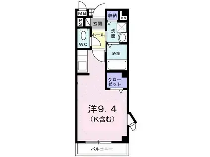 レフィナードA(ワンルーム/1階)の間取り写真