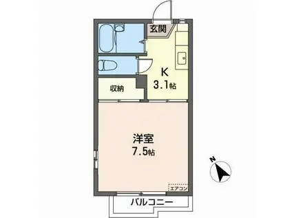 メゾンMR(1K/2階)の間取り写真