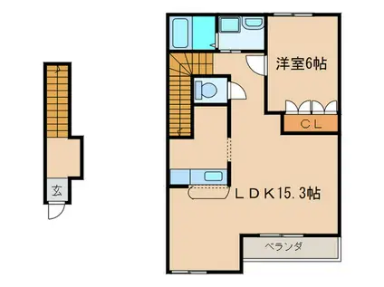グランチェスタサウスII(1LDK/2階)の間取り写真