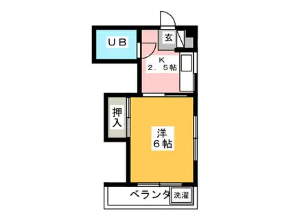 グリーンハイツ(1K/2階)の間取り写真