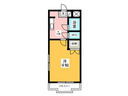 ローザンヌ VI(1K/1階)の間取り写真