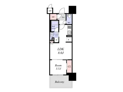 リビオシティ神戸名谷(1LDK/7階)の間取り写真