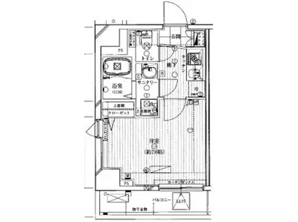 ガリシア清澄白河(1K/4階)の間取り写真