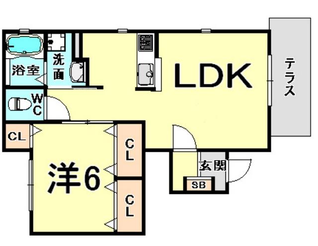 メゾン米澤(1LDK/1階)の間取り写真