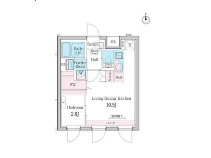 デュオメゾン都立大学(1LDK/1階)の間取り写真