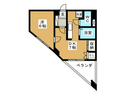 ベルメッソさんぽ館(1DK/3階)の間取り写真