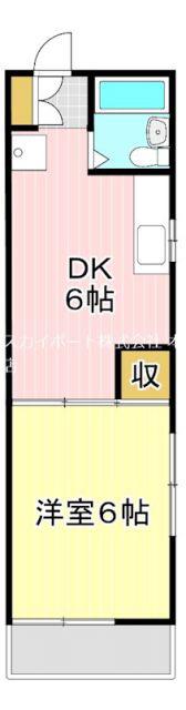 エスポアールII(1DK/2階)の間取り写真