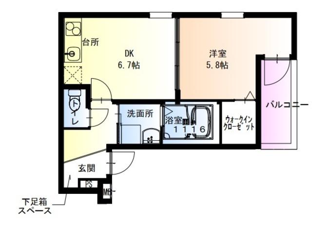 フジパレス百舌鳥駅東(1LDK/1階)の間取り写真