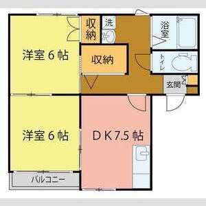 フローレンス上杉(2DK/1階)の間取り写真