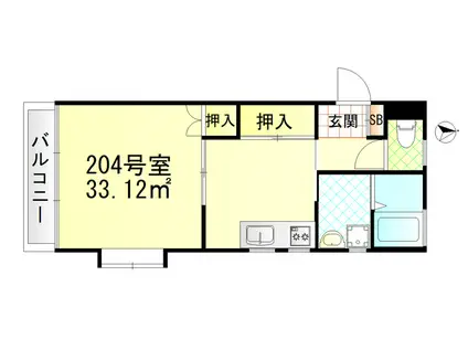 木の家香櫨園(1K/2階)の間取り写真