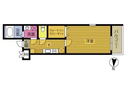 レガーロ富士見(1K/2階)の間取り写真