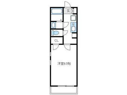 クレイノメゾン東橋本(1K/2階)の間取り写真