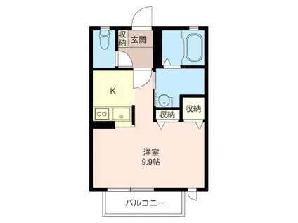 リヴェールIII(ワンルーム/1階)の間取り写真