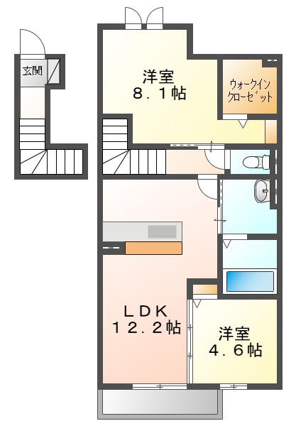ナイス 二番館(2LDK/2階)の間取り写真
