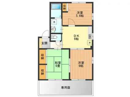 サニーコートハシモト(3DK/1階)の間取り写真