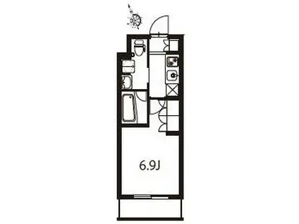 アジールコート東大井(1K/3階)の間取り写真