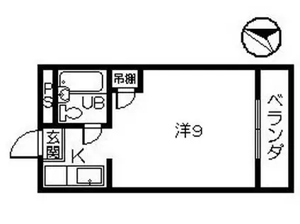 MURASAKIBARUMANSION(ワンルーム/4階)の間取り写真