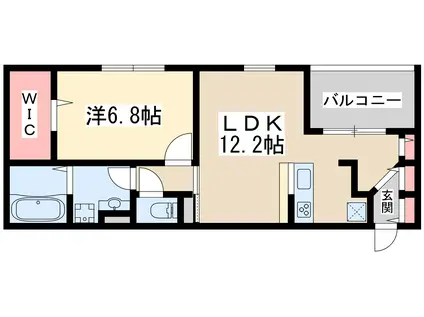 メゾンドリシェス(1LDK/1階)の間取り写真