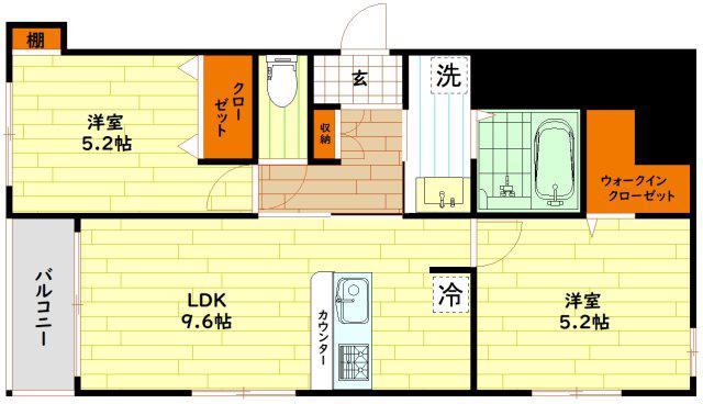 IL MIO CORTE高殿(1SLDK/1階)の間取り写真