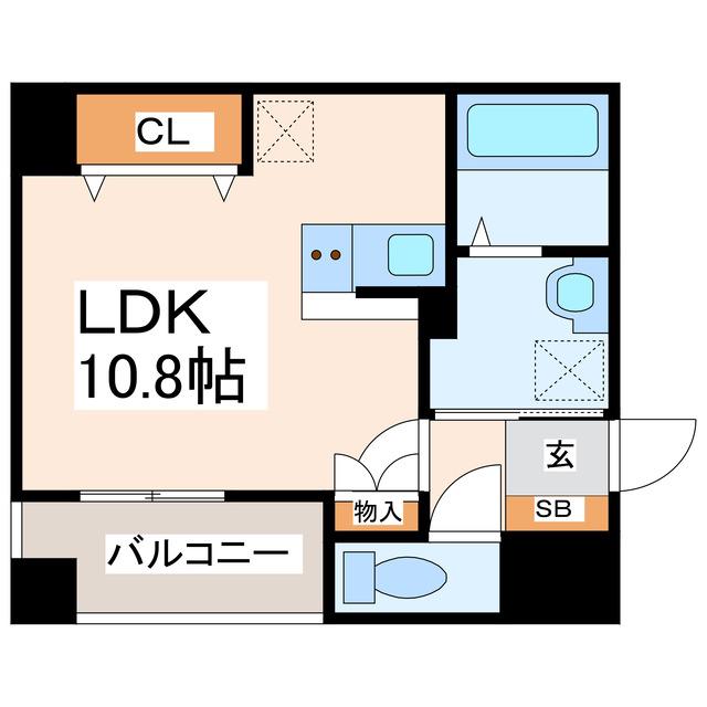 CHELSEA MANOR新屋敷(ワンルーム/3階)の間取り写真