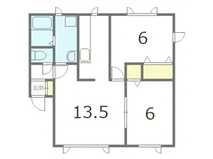 SSKコーポ(2LDK/1階)の間取り写真