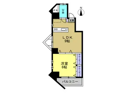 リバーサイドJ1(1LDK/5階)の間取り写真