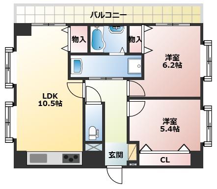 センチュリー21(2LDK/3階)の間取り写真