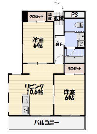 レジデンス花の木(2LDK/1階)の間取り写真