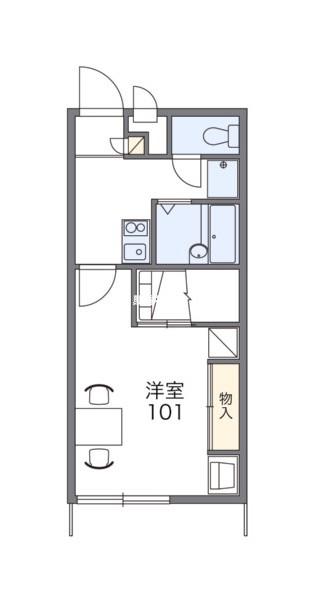 レオパレスあさひ(1K/1階)の間取り写真