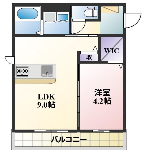 レーヴェ神田町(1LDK/2階)の間取り写真