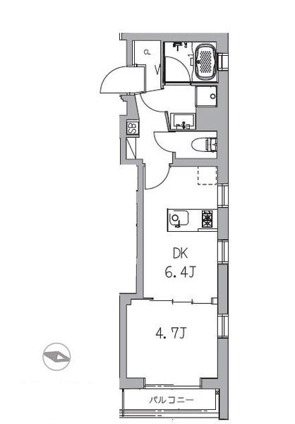 CASA恵比寿(1DK/2階)の間取り写真