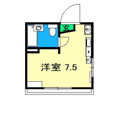 ROOM(ワンルーム/1階)の間取り写真