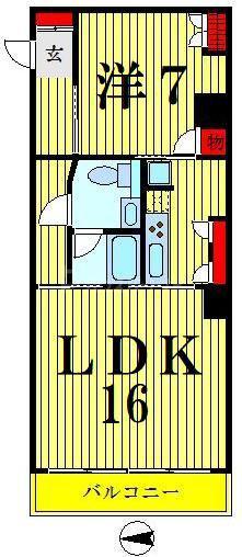 ドゥーエ清澄白河(1LDK/5階)の間取り写真