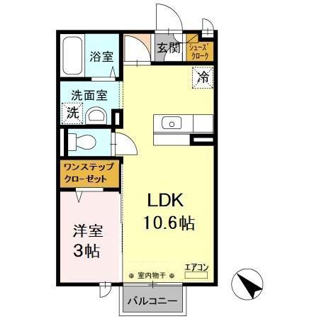 サニスペ(1LDK/2階)の間取り写真