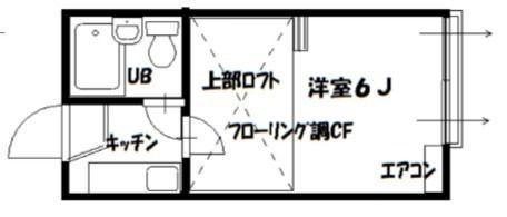 クロノス寒川(1K/1階)の間取り写真