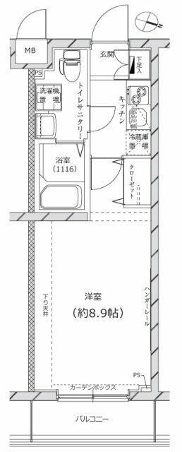 スプレスター平和台(1K/2階)の間取り写真