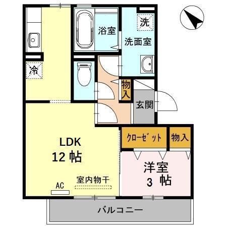オッツ東川口(1LDK/2階)の間取り写真