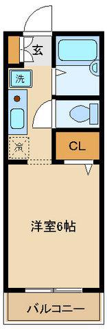 クレセント経堂(1K/2階)の間取り写真