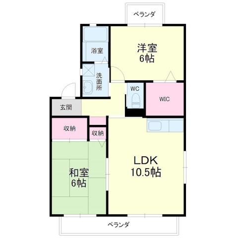 グランド・メゾンC(2LDK/3階)の間取り写真