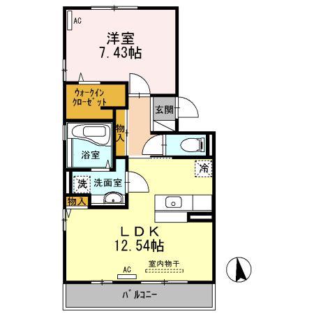 シャトルJUJU(1LDK/3階)の間取り写真