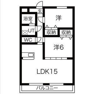 ロイヤル・ふじ(2LDK/5階)の間取り写真