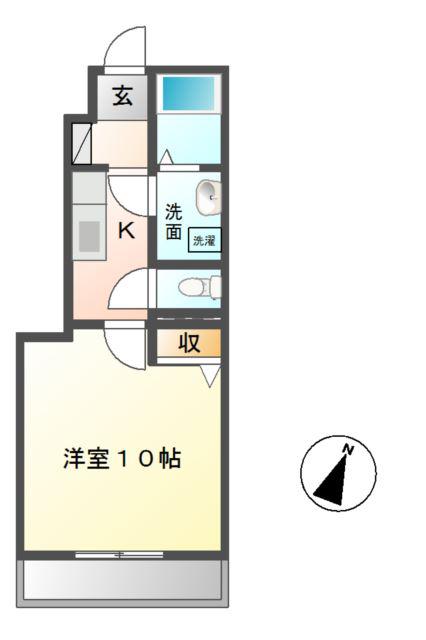 ファブール(1K/1階)の間取り写真
