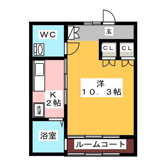 チェリーコートA(ワンルーム/1階)の間取り写真