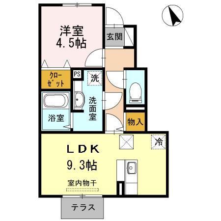 リーブル(1LDK/1階)の間取り写真