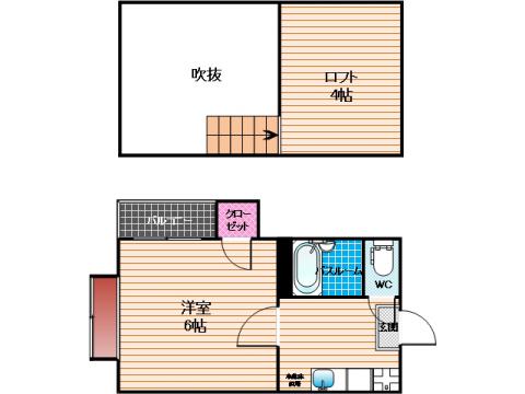 ハイツASKA(1K/2階)の間取り写真
