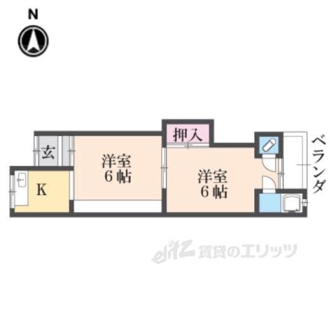 高田土庫アパートA(2DK/1階)の間取り写真
